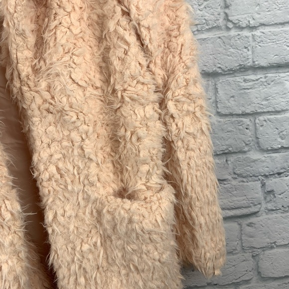 Longline Vegan Faux Fur Shaggy Sherpa Teddy Coat - Picture 7 of 8